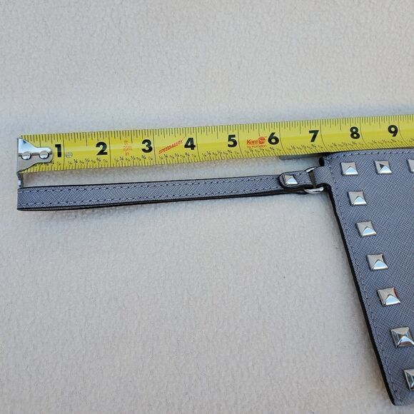 Michael Kors Gray Silver Studded Wristlet Clutch - Picture 6 of 12